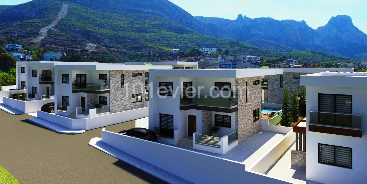 Elite Region Kyrenia Olivenhain / über der Ringstraße / Meer +Stadt +Bergblick 4 Schlafzimmer Luxusvilla ** 