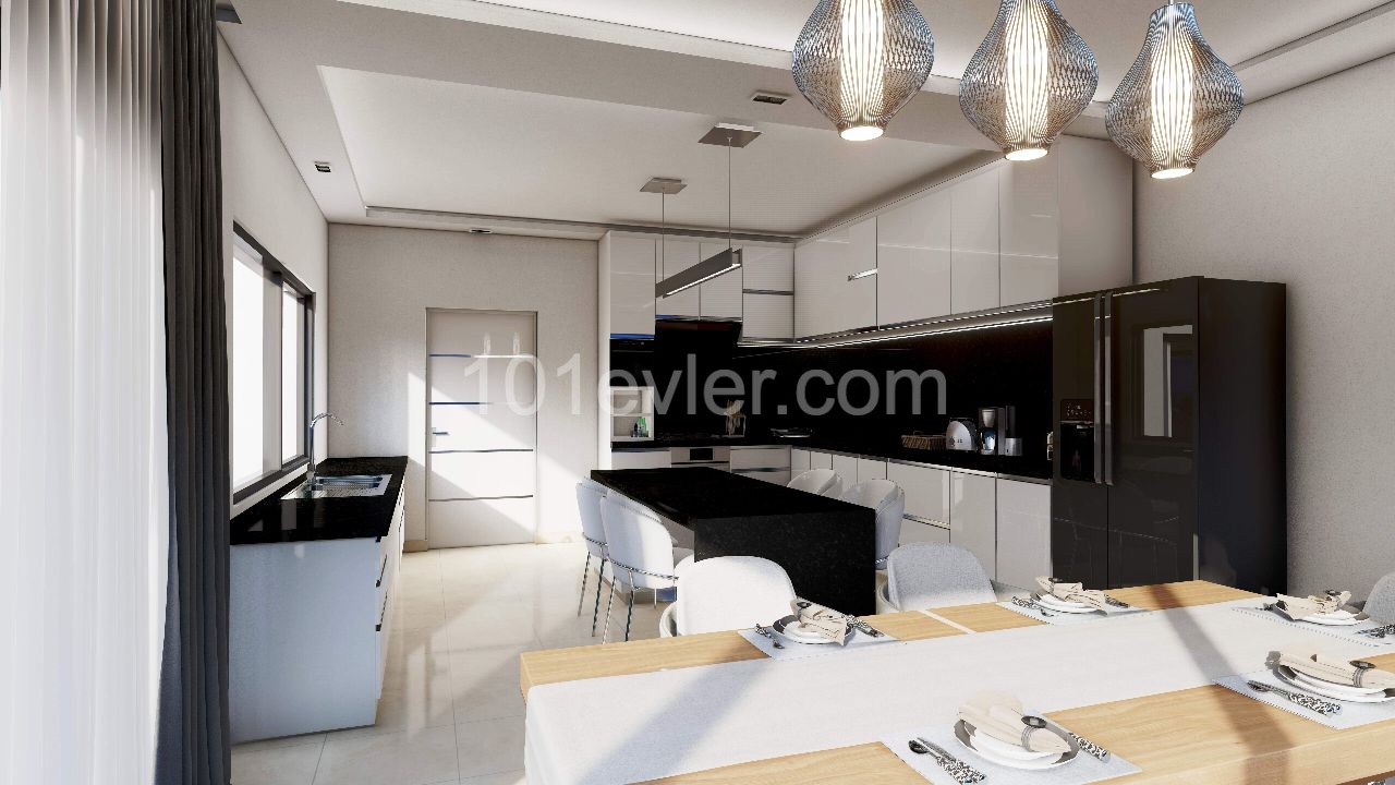 Elite Region Kyrenia Olivenhain / über der Ringstraße / Meer +Stadt +Bergblick 4 Schlafzimmer Luxusvilla ** 