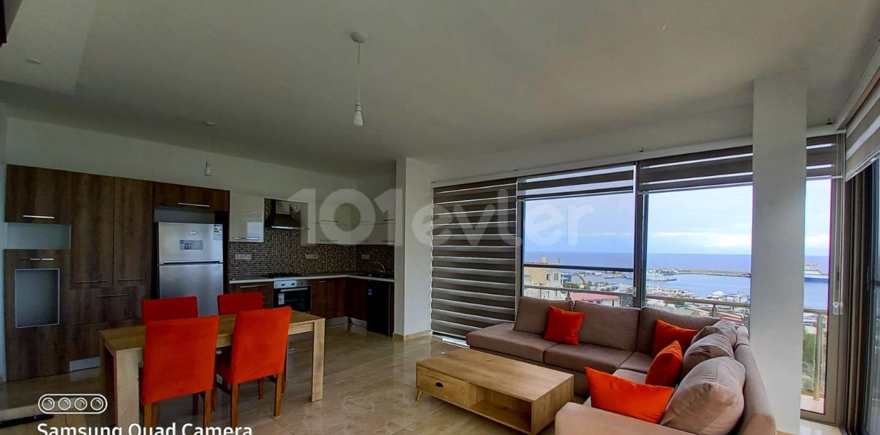 2 + 1 fully furnished apartment with an UNOBSTRUCTED VIEW at the foot of the LOrd palace hotel in the center of Kyrenia. **  ** 