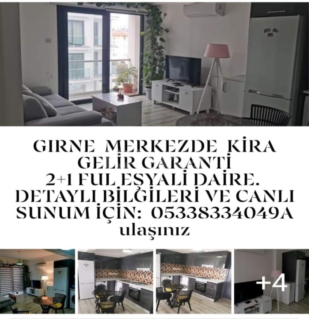 Girne merkezde ara kat  ful eşyalı yatırımlık 2+1 Daire İçinde kiracı hazır !!!!!