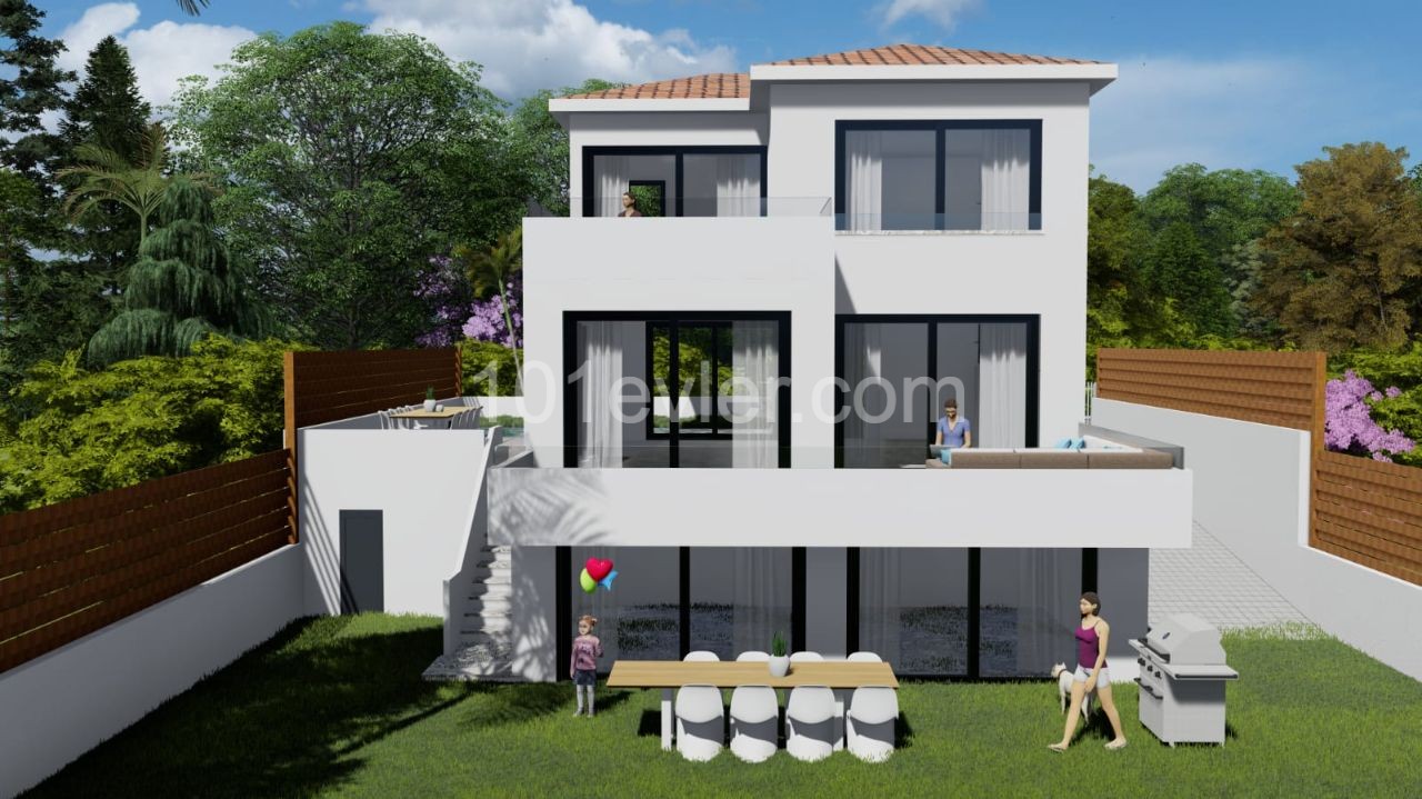 4+1 TRIPLEX VILLA with private swimming pool with wonderful sea views in Çatalköy - october 2021 turnkey ** 