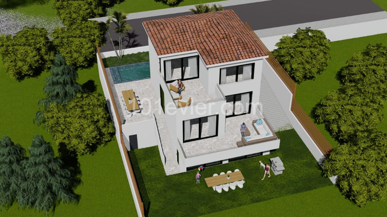 4+1 TRIPLEX VILLA with private swimming pool with wonderful sea views in Çatalköy - october 2021 turnkey ** 