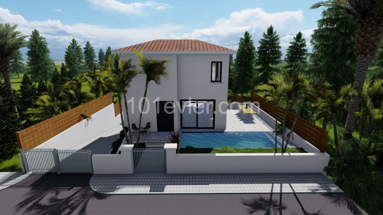 4+1 TRIPLEX VILLA with private swimming pool with wonderful sea views in Çatalköy - october 2021 turnkey ** 
