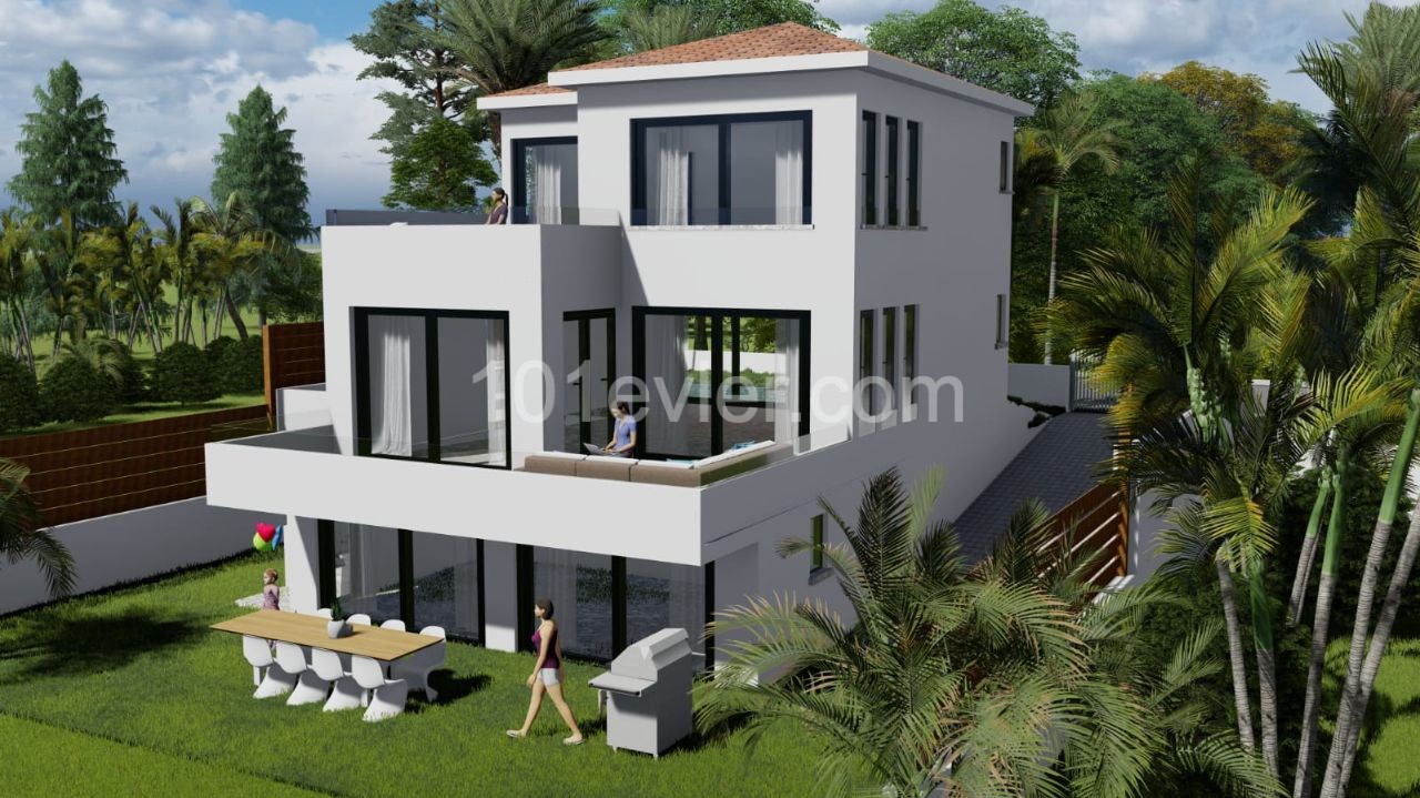 4+1 TRIPLEX VILLA with private swimming pool with wonderful sea views in Çatalköy - october 2021 turnkey ** 