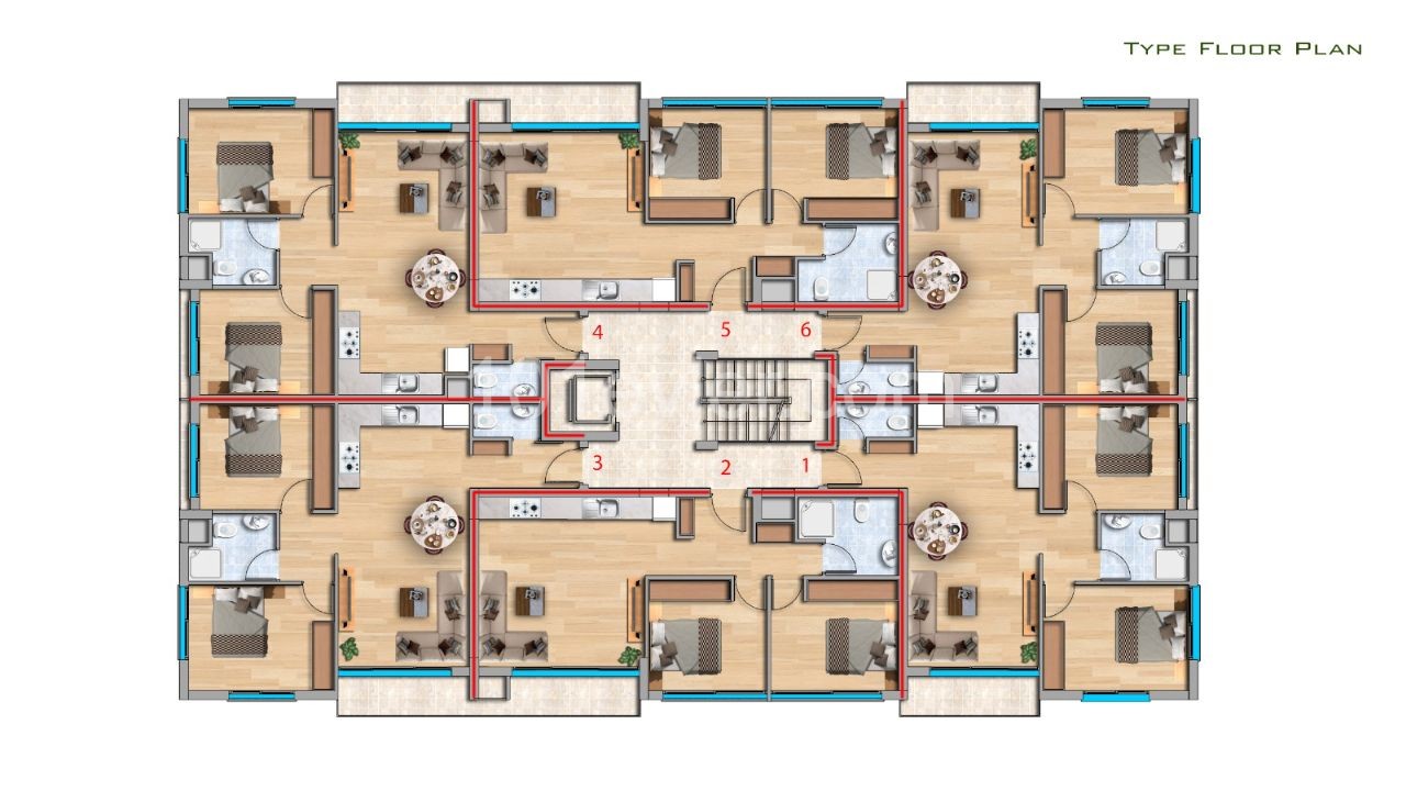 Luxurious 2+1 flats for sale in Iskele Longbeach with 36 months 0 interest rate at the project stage ** 