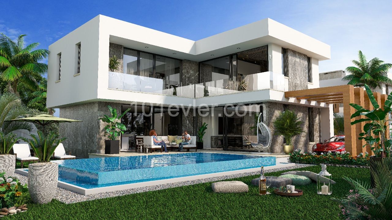 Villa with private pool for sale at project stage in Yenibogazici in Famagusta ** 