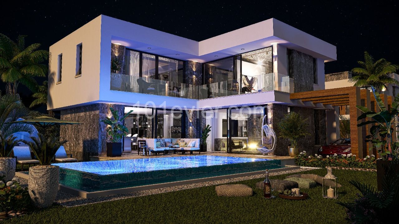 Villa with private pool for sale at project stage in Yenibogazici in Famagusta ** 