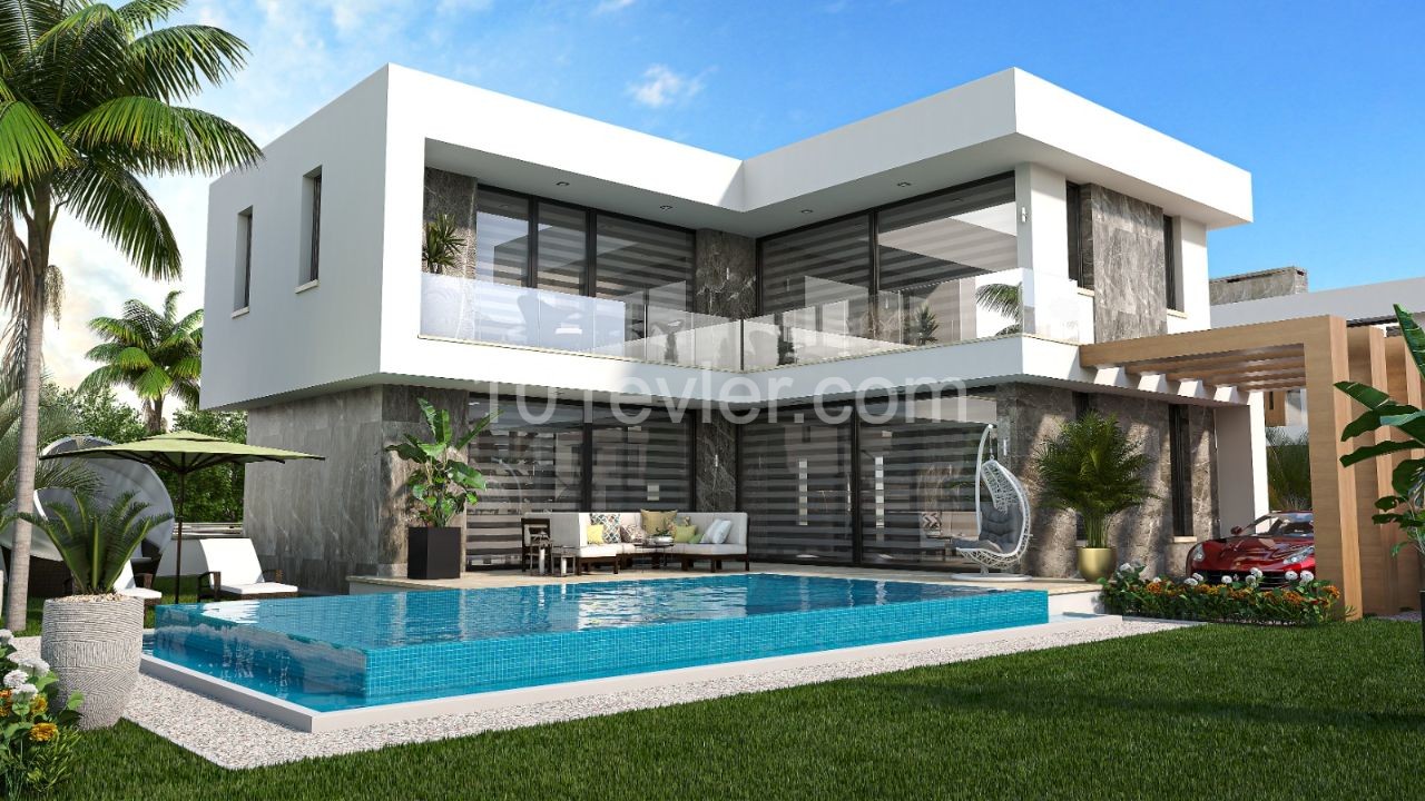 Villa with private pool for sale at project stage in Yenibogazici in Famagusta ** 