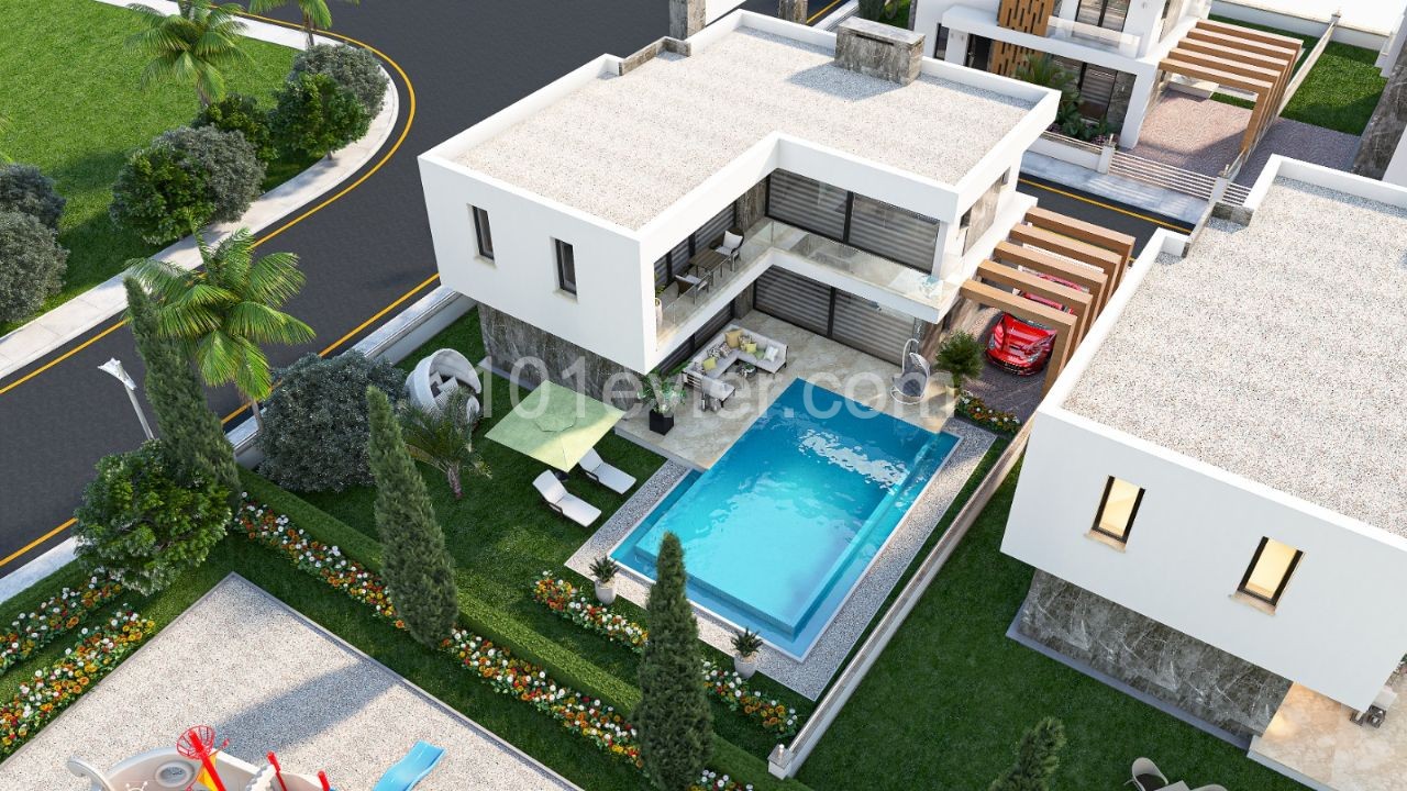 Villa with private pool for sale at project stage in Yenibogazici in Famagusta ** 