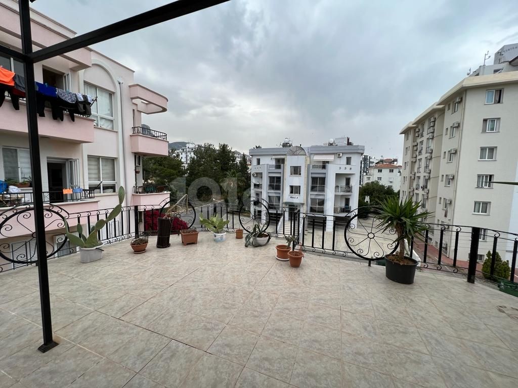 FURNISHED 2+1 FLAT WITH LARGE TERRACE IN KYRENIA CENTER !!