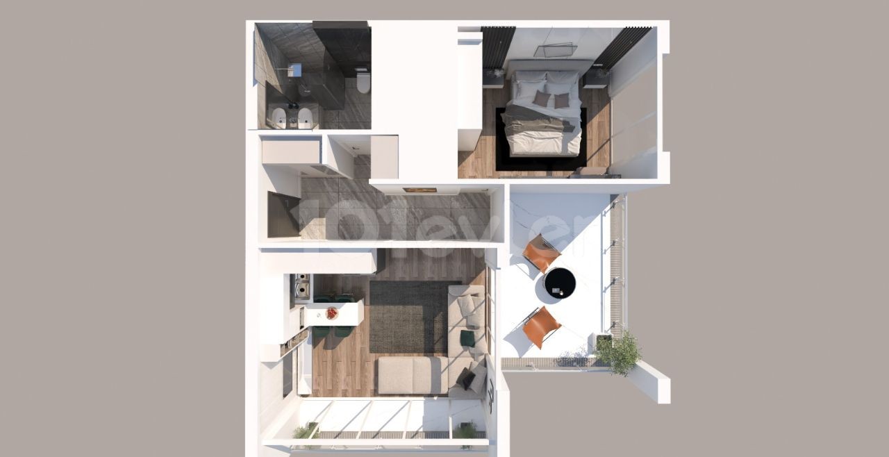 1+1 FLAT FOR SALE IN A SITE WITH POOL IN GIRNE LAPTA!!