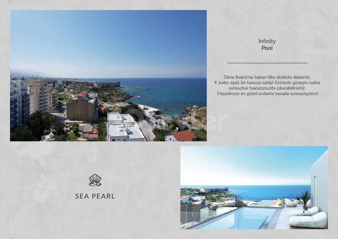 ENDLESS BLUE AND HISTORICAL PORT VIEW FLATS FOR SALE IN THE CENTER OF KYRENIA, 150 METERS FROM THE SEA (with 30% down payment)