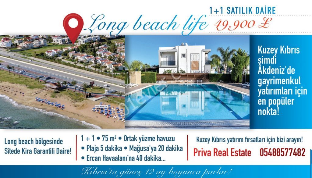 1 BEDROOM FLAT FOR SALE İSKELE LONG BEACH