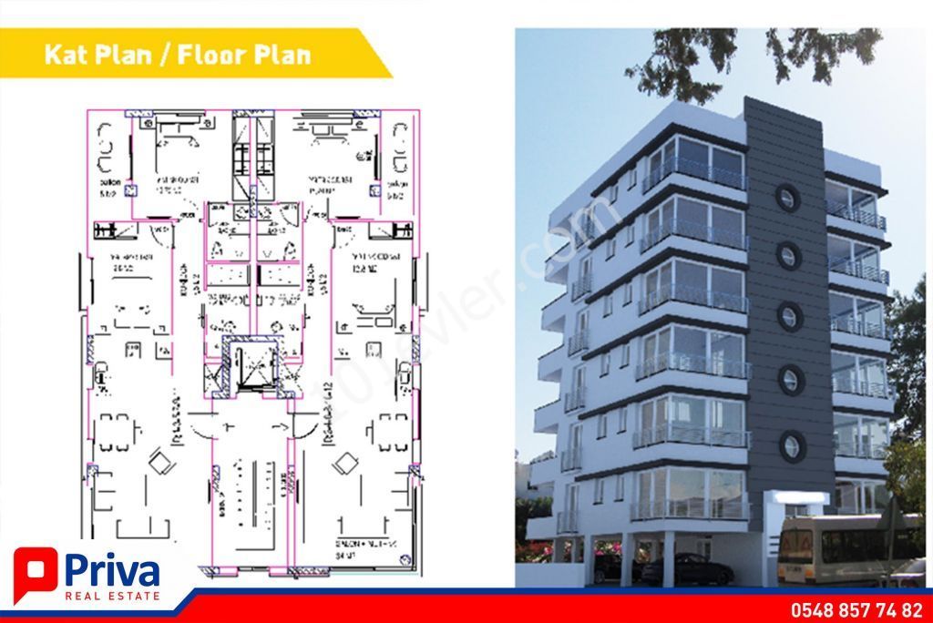 2+1 Wohnung im Zentrum von Kyrenia zu verkaufen ** 