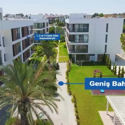 1+1 Wohnung zum Verkauf in Nikosia Hamitköy, Zypern 63 m2, Garten und 7/24 gesichertes Grundstück 47.000 Llogara ** 