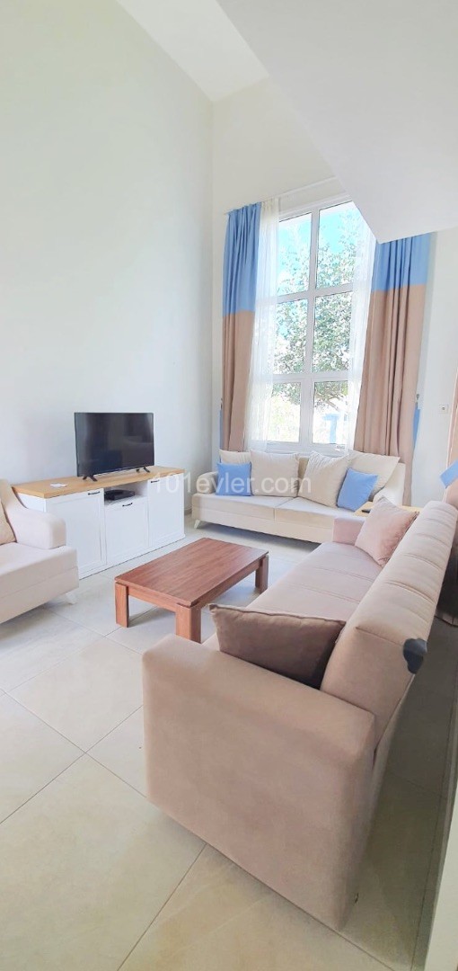 KYRENIA, ALSANCAK, FLAT FOR RENT 1 +1 DUPLEX APARTMENT, IN A SITE WITH A COMMON POOL 