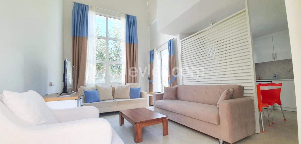 KYRENIA, ALSANCAK, FLAT FOR RENT 1 +1 DUPLEX APARTMENT, IN A SITE WITH A COMMON POOL 