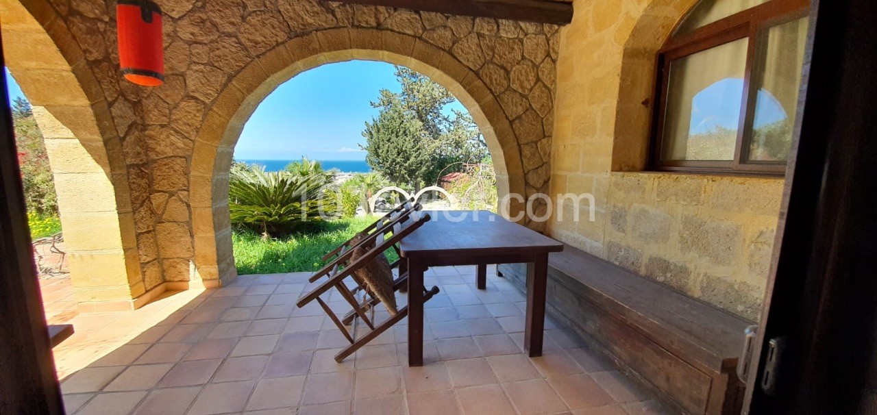 KYRENIA VILLA FOR RENT 3+1, SAME NECAT BRITISH SCHOOL, PRIVATE POOL, HEATER, SEA VIEW STONE HOUSE