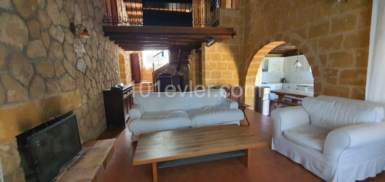 KYRENIA VILLA FOR RENT 3+1, SAME NECAT BRITISH SCHOOL, PRIVATE POOL, HEATER, SEA VIEW STONE HOUSE