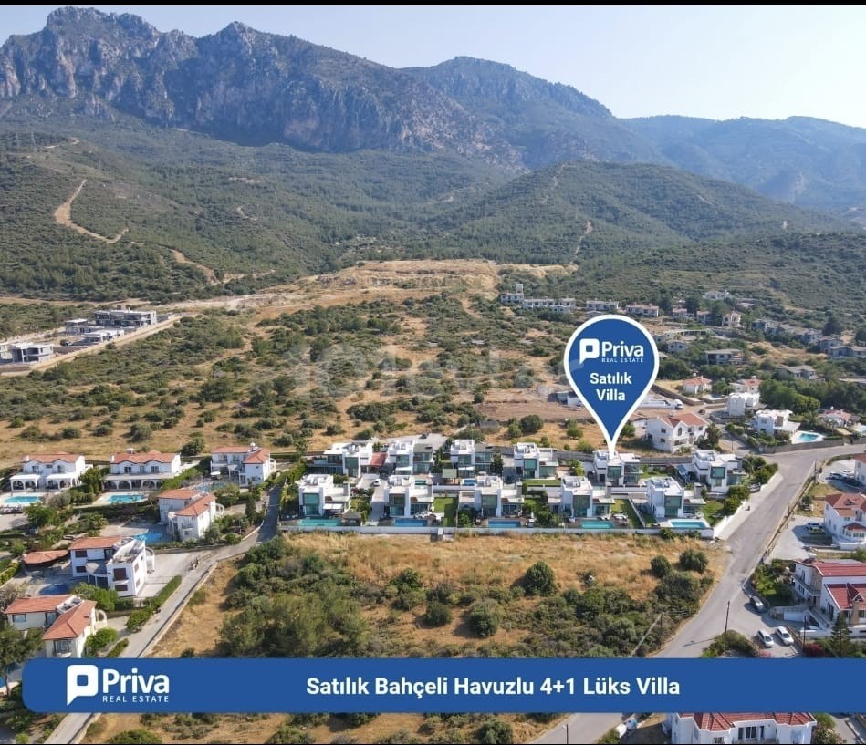 NORTH CYPRUS KYRENİA GİRNE ALSANCAK AREA, 4+1 VILLA WITH SEA VIEW, PRIVATE POOL, FULLY FURNISHED