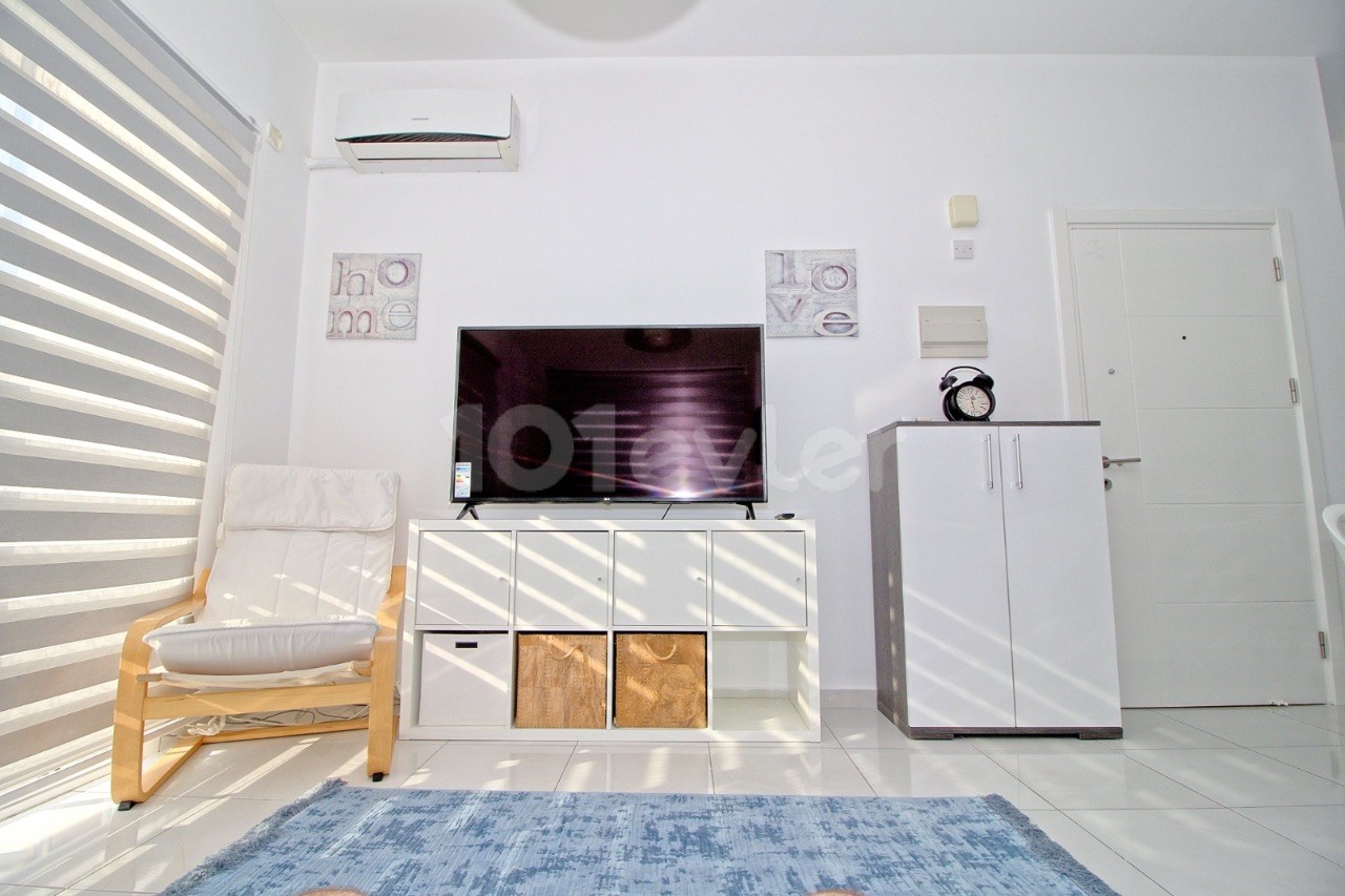 ALSANCAK ESCAPE HOMES SITE 1+1 FURNISHED APARTMENT FOR RENT, WITH SHARED POOL, CLOSE TO THE SEA ** 