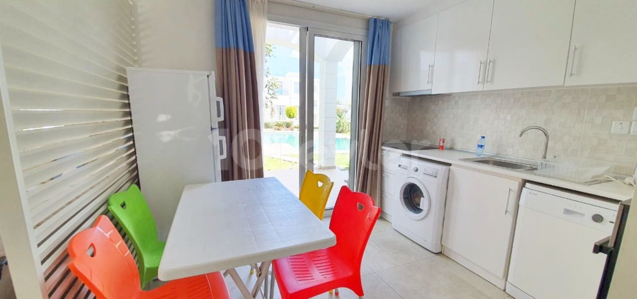 CYPRUS, KYRENIA, ALSANCAK, 1+1 DUPLEX FLAT FOR RENT IN BLUE MARE SITE, FURNISHED, WITH COMMON POOL, CLOSE TO THE SEA AND THE ROAD