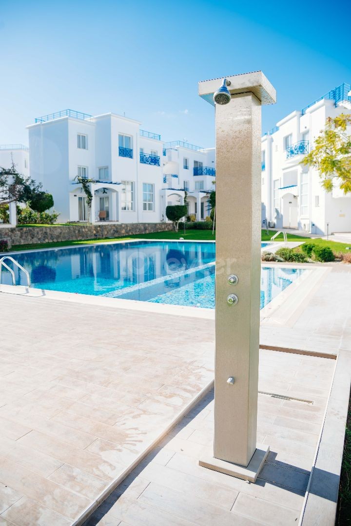 CYPRUS, KYRENIA, ALSANCAK, 1+1 DUPLEX FLAT FOR RENT IN BLUE MARE SITE, FURNISHED, WITH COMMON POOL, CLOSE TO THE SEA AND THE ROAD