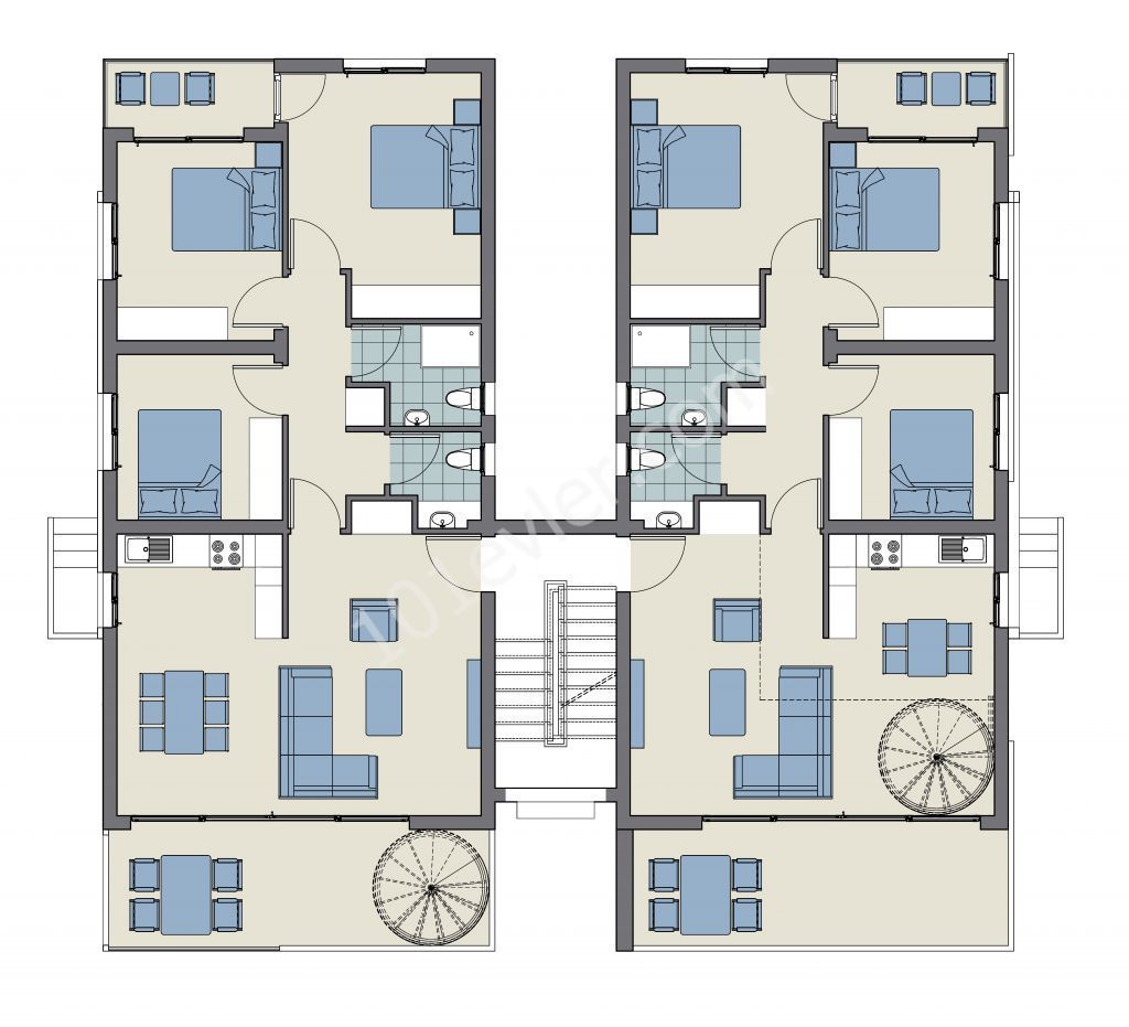 3 Bedroom flat with a roof terrace for sale in Famagusta Tuzla