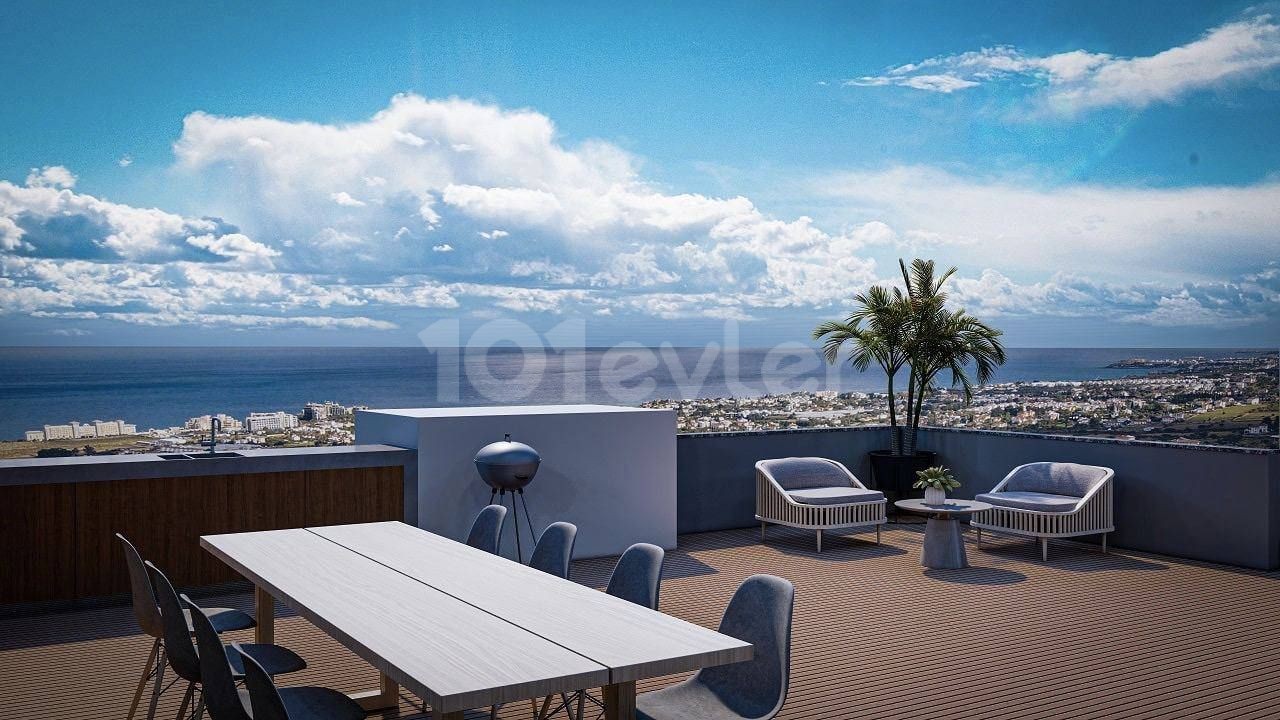 2+1 Penthouse-Wohnung Zum Verkauf In Kyrenia Alsancak / Mit Dachterrasse ** 