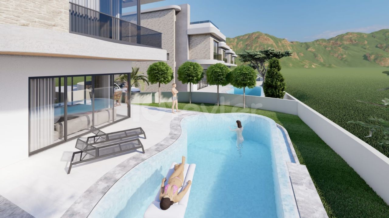 Zu verkaufen in Kyrenia Lapta 4+1 Villa mit Pool