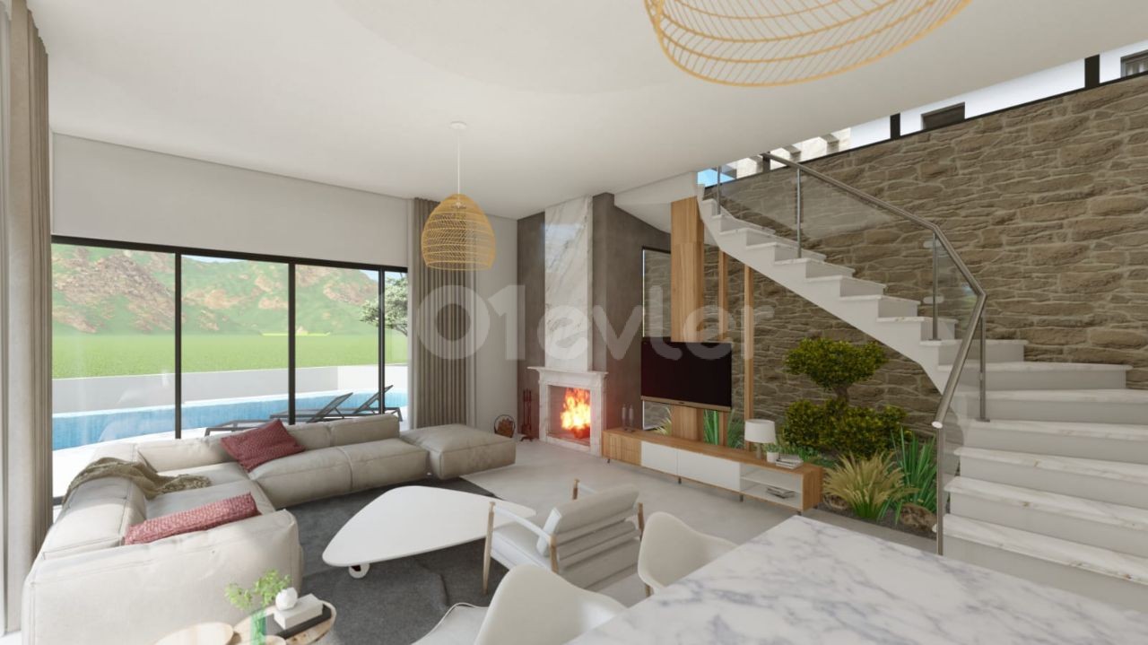 4 bedroom Villa for sale in Kyrenia,Lapta/with Private Pool