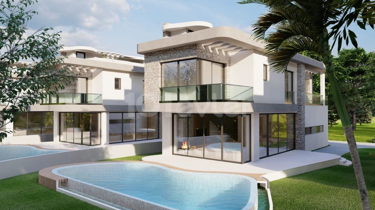 Zu verkaufen in Kyrenia Lapta 4+1 Villa mit Pool