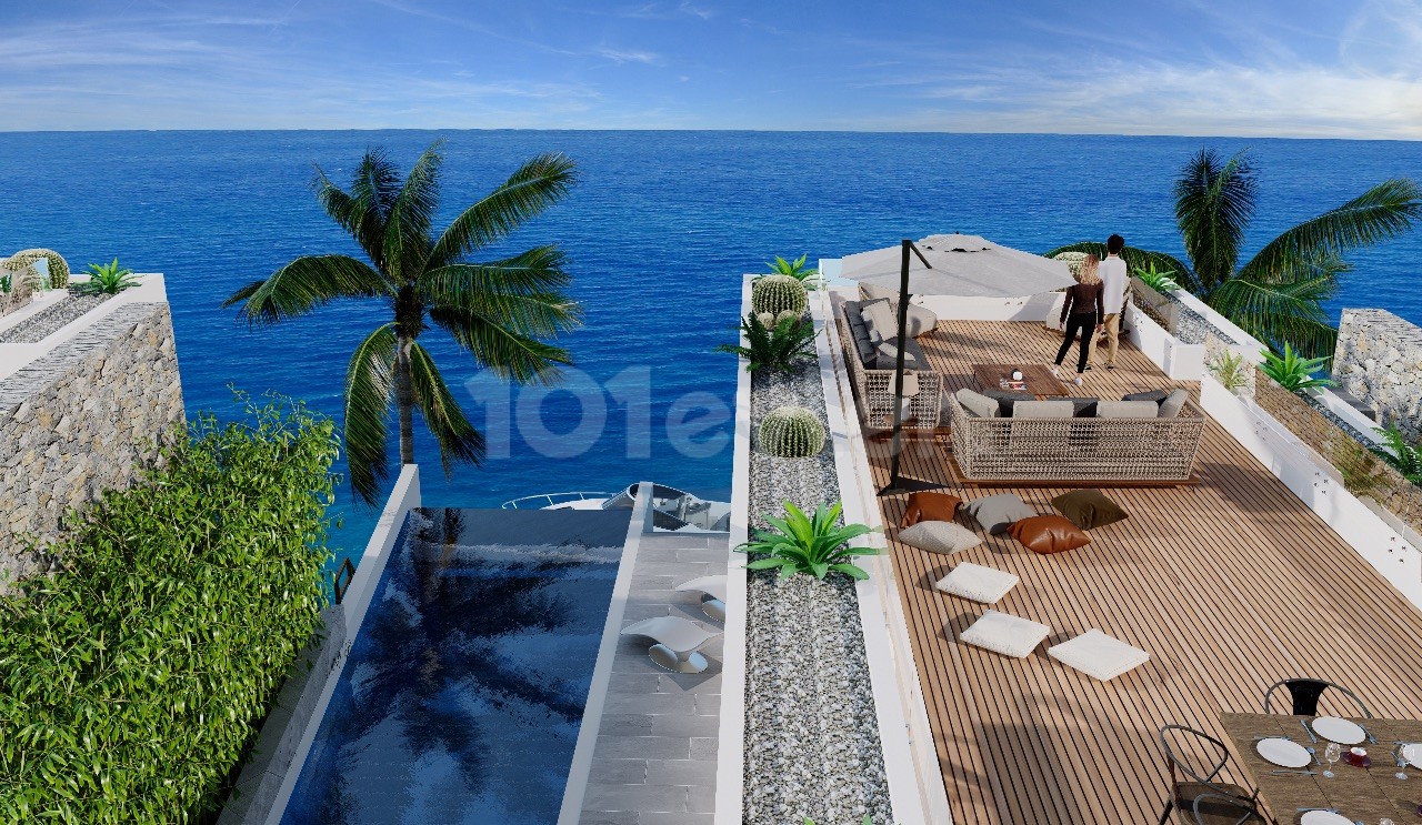 3+1 LUXURY TRIPLEX VILLA SEA FRONT ( 0 to SEA)