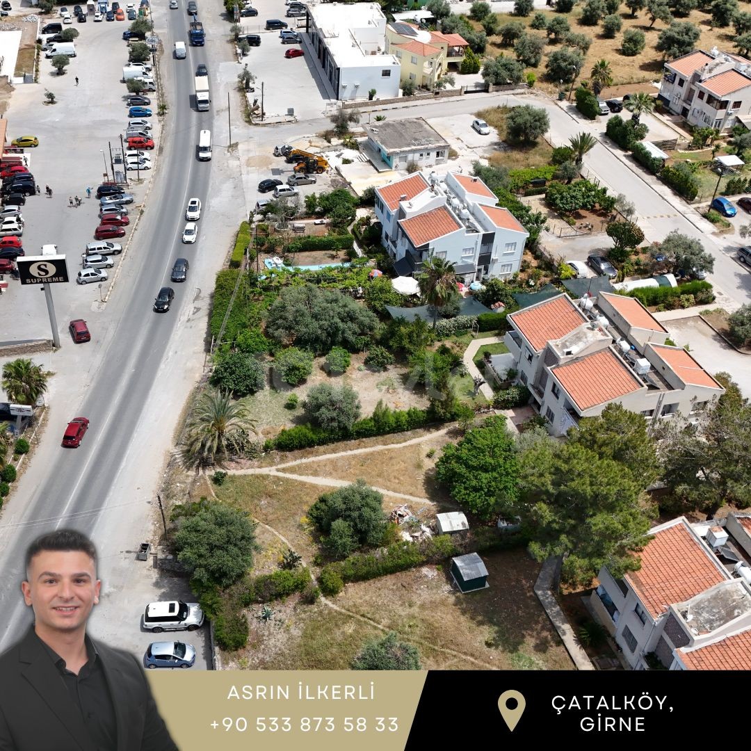 Kyrenia, Çatalköy, 1.5 Decare Land and Building with High Commercial Value, Opposite the Supreme Market, Next to the Main Road, for Sale (Great Opportunity for Investors)