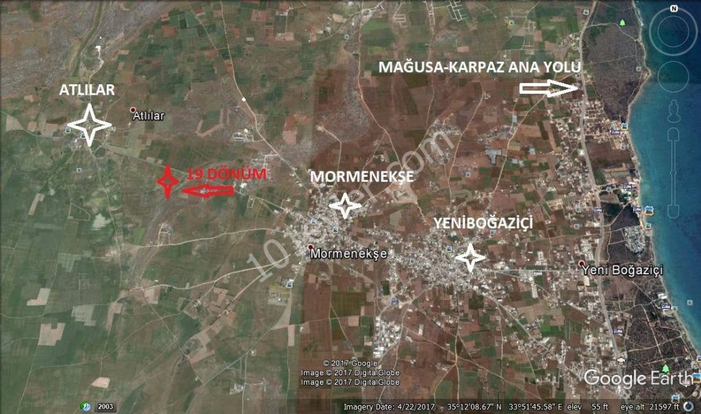 19 ACRES OF LAND FOR SALE IN THE VILLAGE OF MORMENEKSHE IN FAMAGUSTA ** 