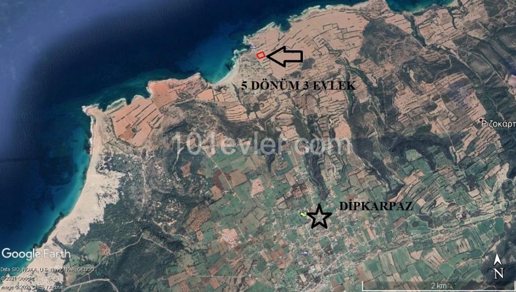 5.5 acres of land for sale in İSKELE DİPKARPAZ ** 