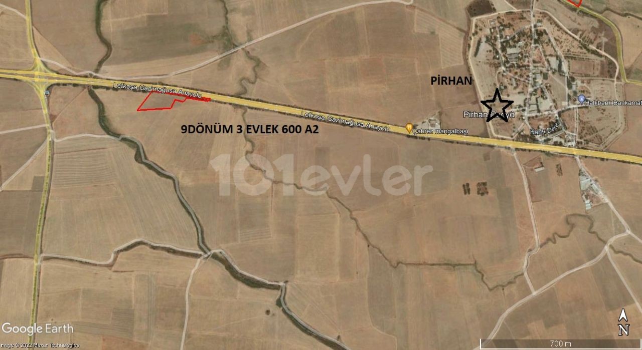 9.5 ACRES OF LAND FOR SALE ON THE FAMAGUSTA-NICOSIA HIGHWAY ** 