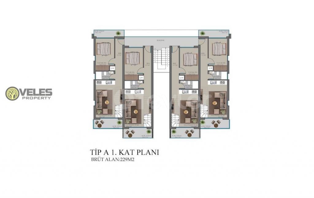 SA-2289 آپارتمان Loft در Esentepe