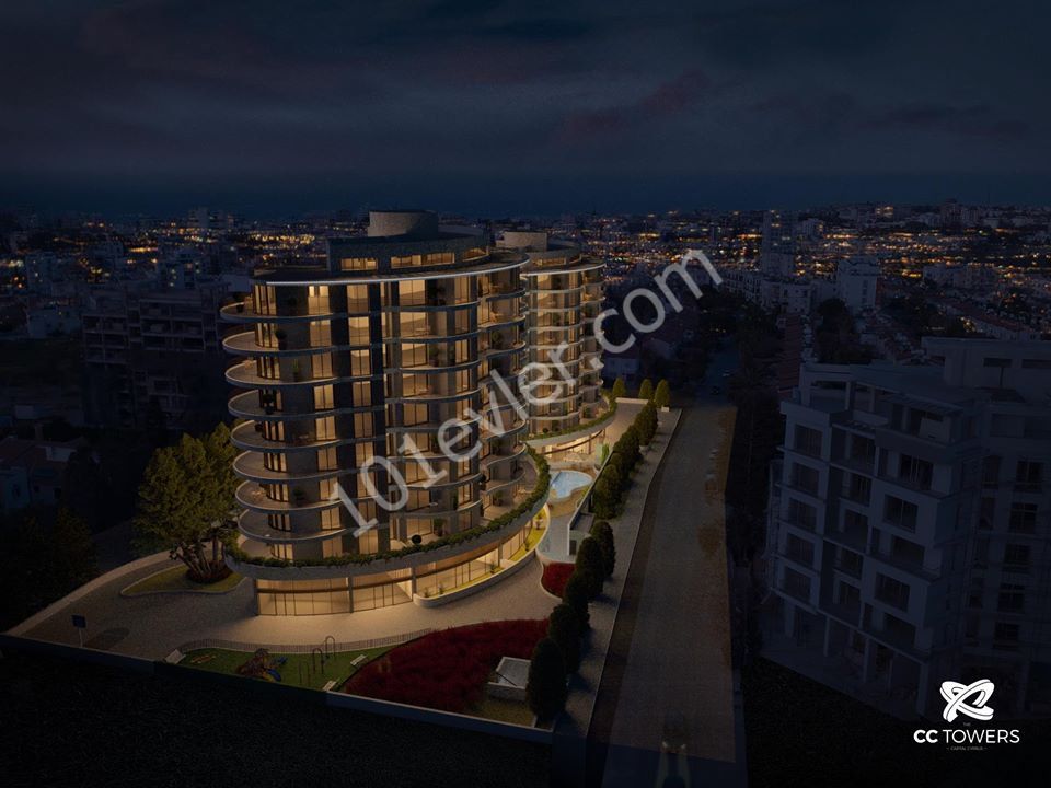 GİRNE MERKEZDE (CC TOWERS) DENİZ VE DAĞ MANZARALI 2 ADET SATILIK DAİRE 