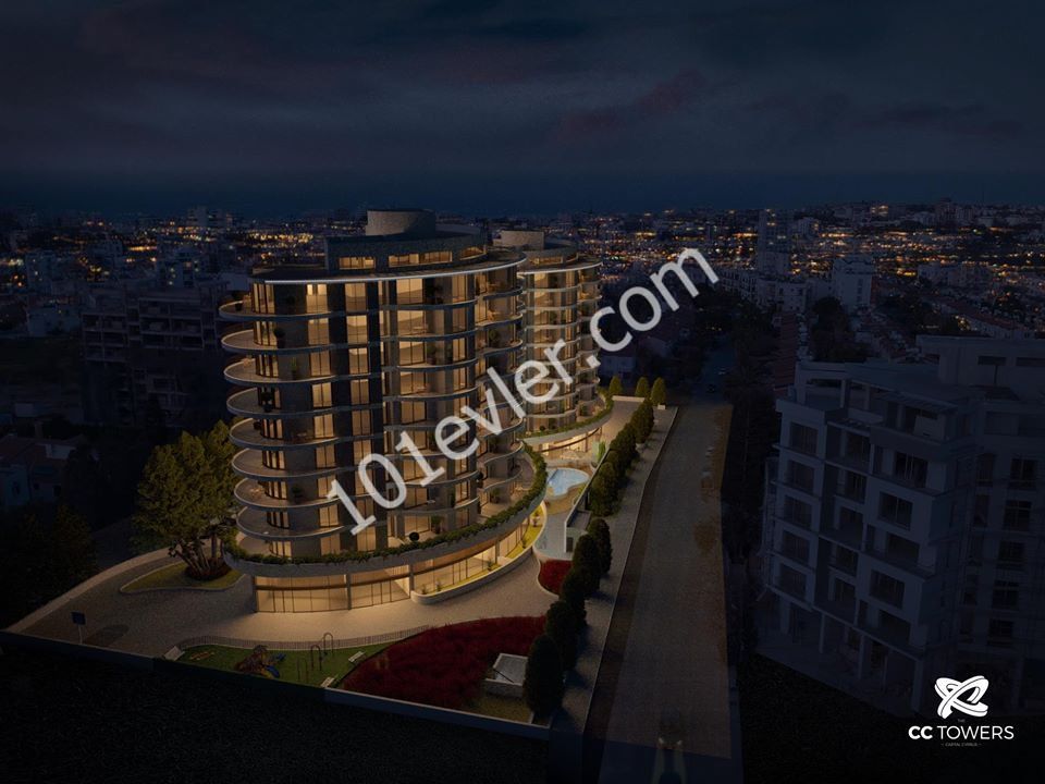 GİRNE MERKEZDE (CC TOWERS) DENİZ VE DAĞ MANZARALI 2 ADET SATILIK DAİRE