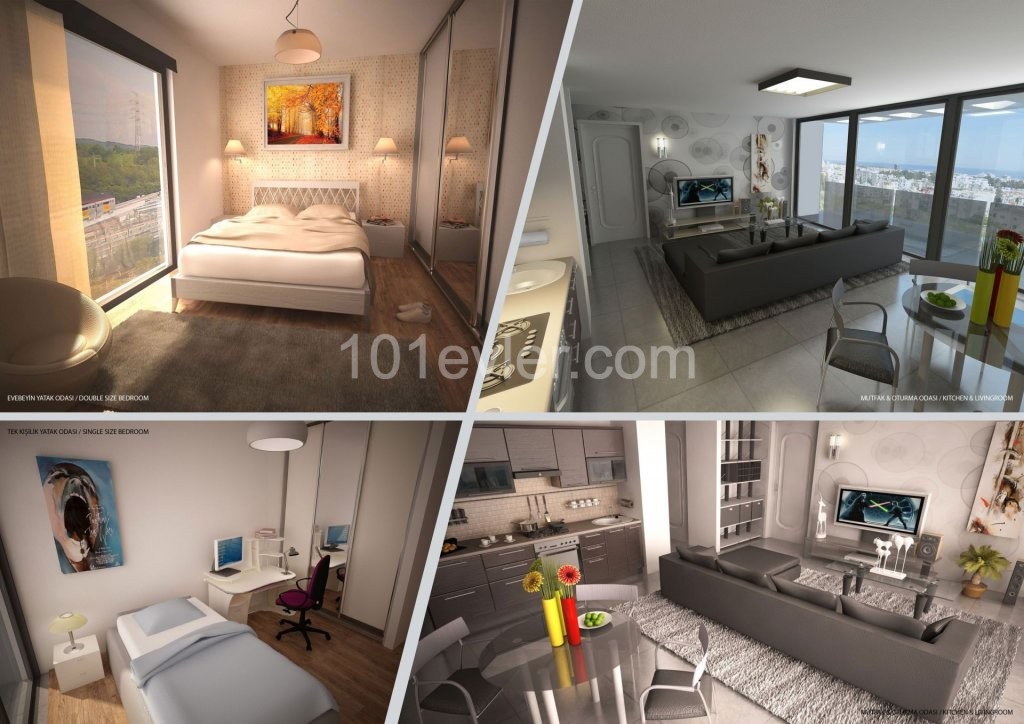 1 bedroom flat for sale in kyrenia city center 
