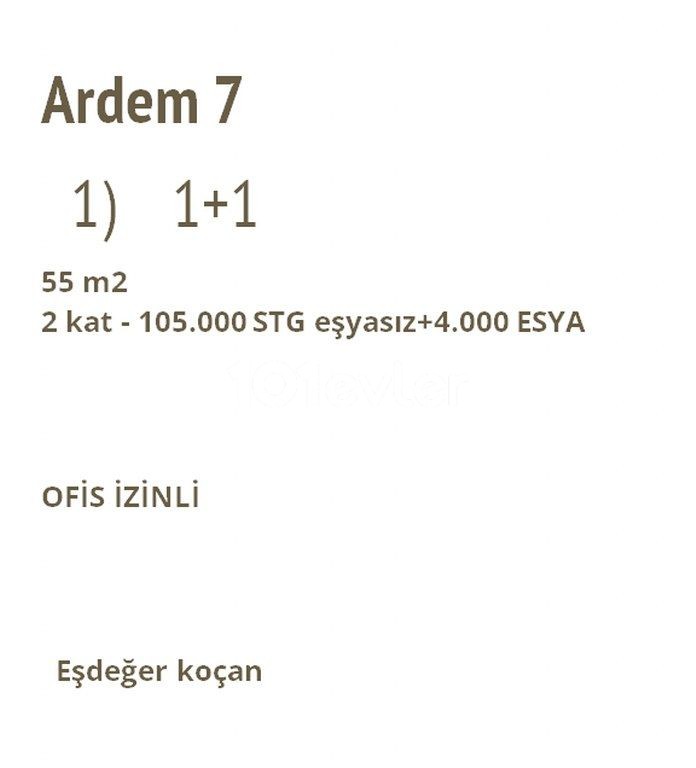 Schöne 1-Zimmer-Wohnung zum Verkauf, Standort New Port Kyrenia in der Nähe des Oscar Hotel Kyrenia (mit Bürogenehmigung)