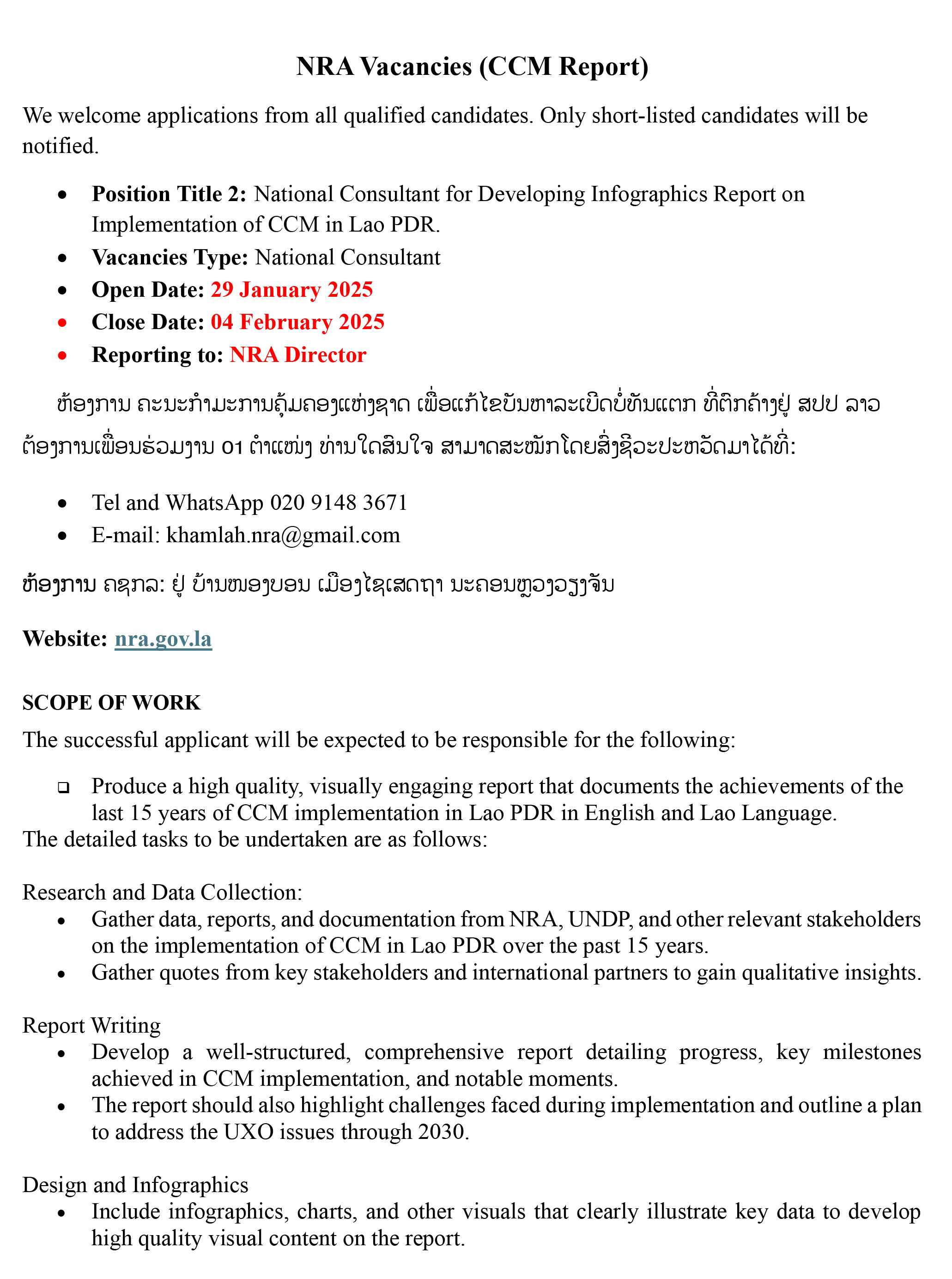 Ccm Report National Consultant for Developing Infographics Report on ...