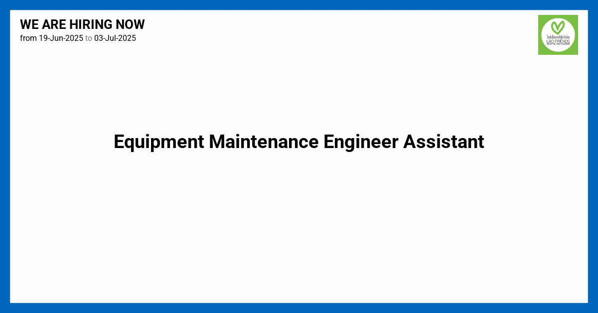 Maintenance Machine Assistant Equipment Maintenance Engineer Assistant