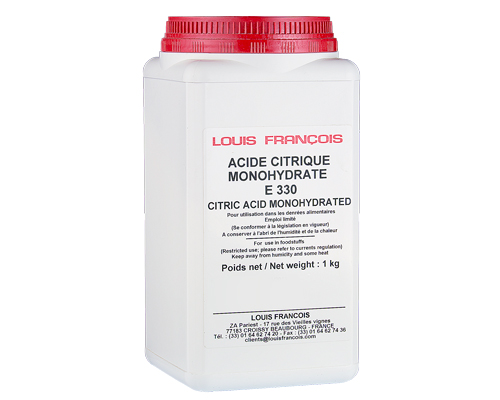 Acidifier Citric Acid (Acid Citrique), Poudre (E330), Louis Francois, 1 kg,  sac