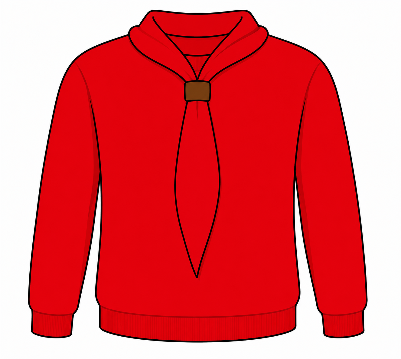 Squirrel Scouts jumper with the scarlet group necker