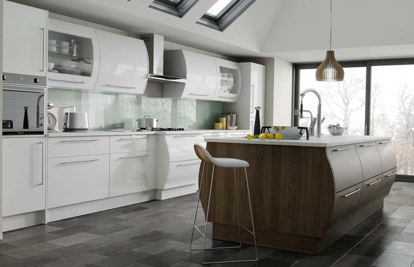 Premier Duleek Kitchen Doors In High Gloss White And Brown Santana By Homestyle