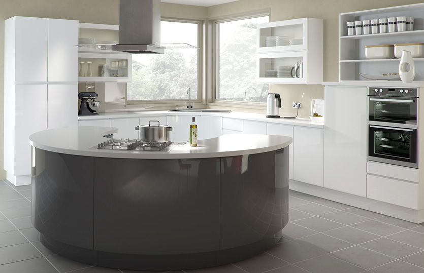 Gloss Kitchens, White & Grey Gloss Kitchen Ideas