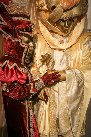 Study in Gold and Deep Crimson