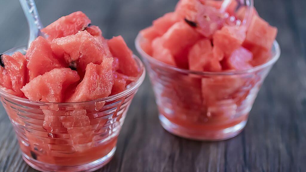 Fresh watermelon cups